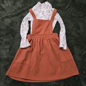 Wonder Nation toddler girl pinafore outfit set 2-piece size 5T